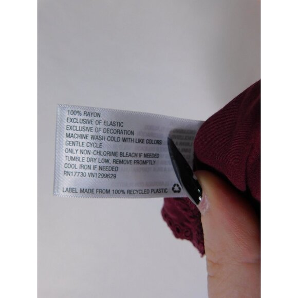Knox Rose Boho Eyelet Blouse M Burgundy Ruffle Witchcore Top - Picture 12 of 12